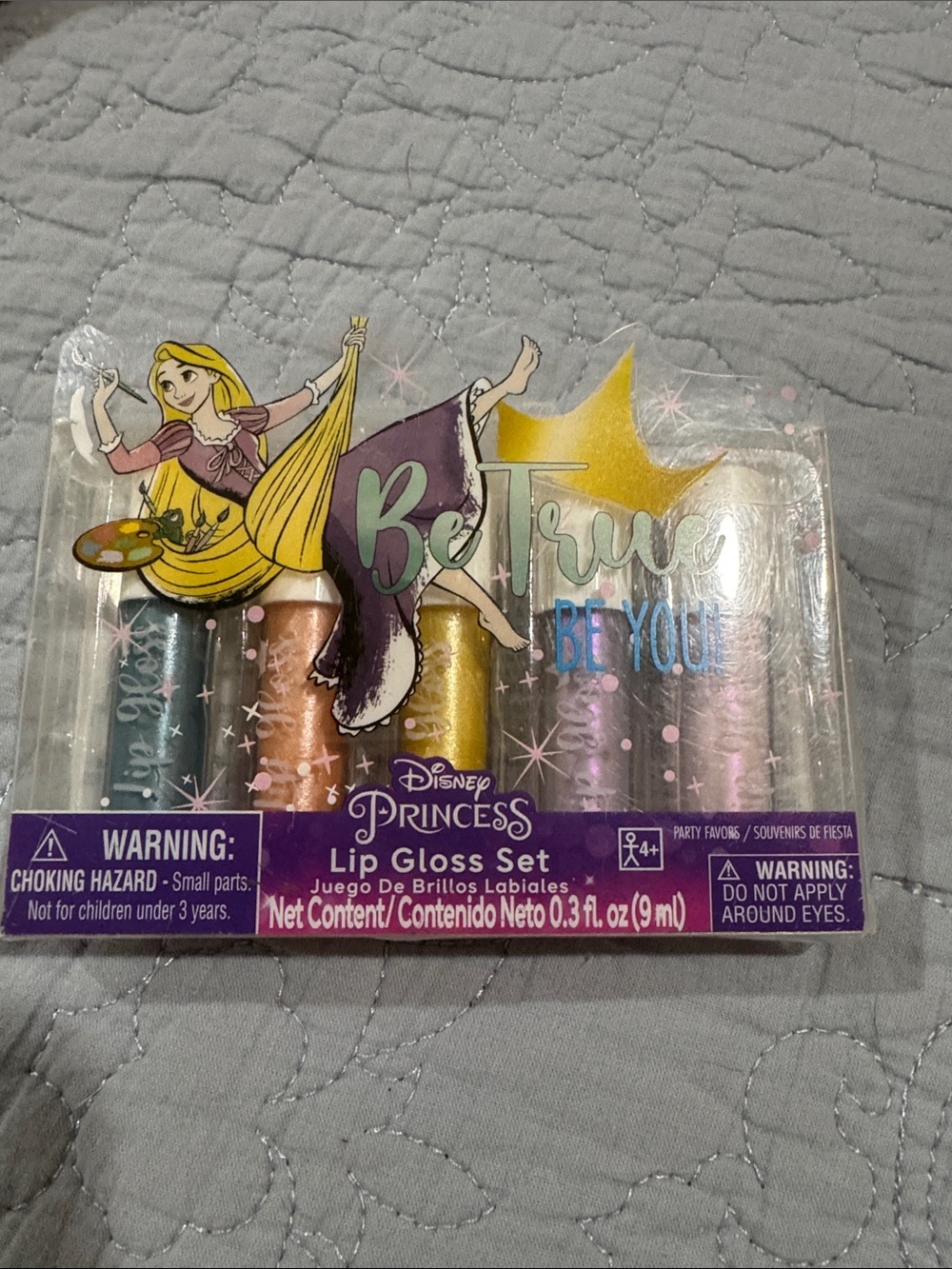Disney Princess Be True Lip Gloss Set - teal, bronze, gold, pink, silver